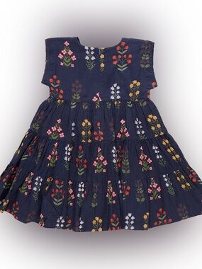 Pink Chicken Navy Flower Field Dress